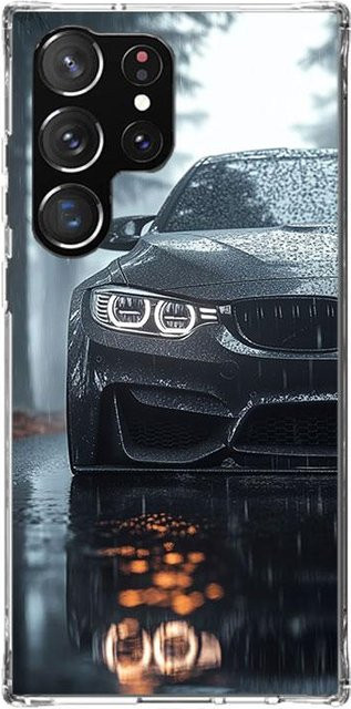 B-BMW Handyhülle Schwarz Weiß Sport für Samsung Galaxy S20 bis S26 Serie Weiche Druckschale - Bild 1
