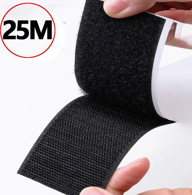 Selbstklebendes Klettband Set in Schwarz und Weiß, 25 m Länge, Breite: 20 mm - Bild 1