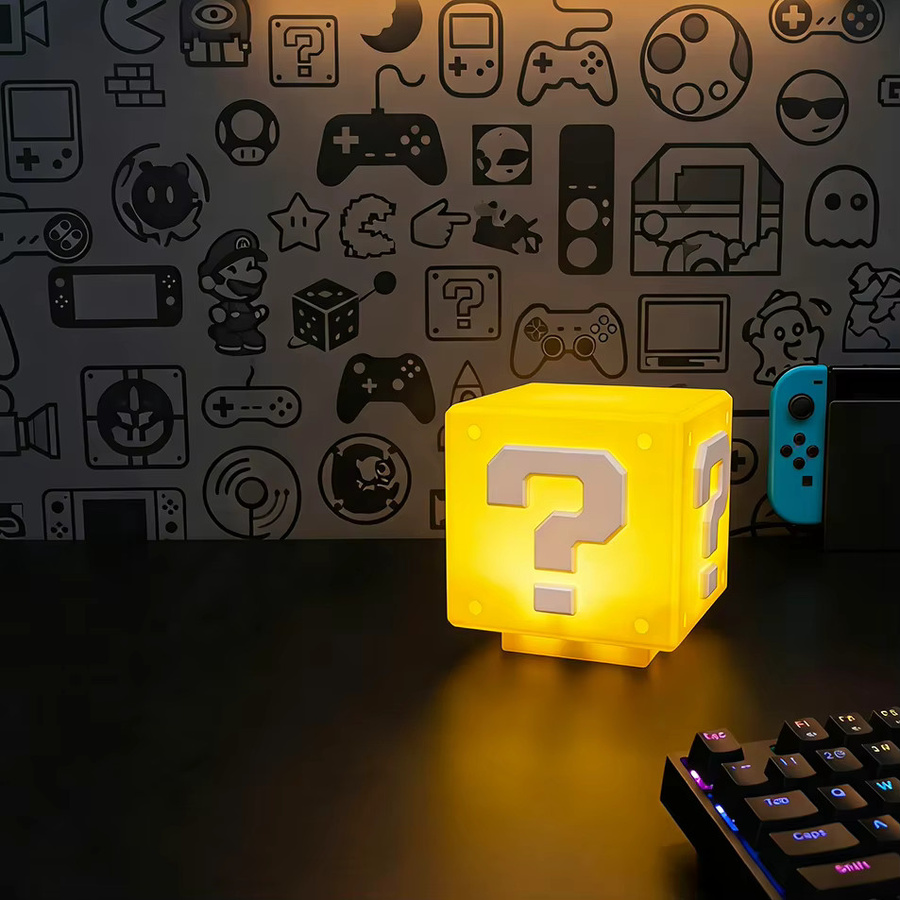 Bandai Anime LED Fragezeichen Nachtlicht mit Musikfunktion in Gelb, USB-aufladbare Schlafzimmerlampe - Bild 4