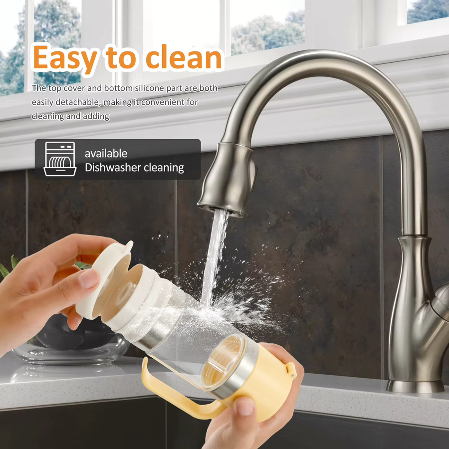 Willstar Honigspender aus Glas mit Griff in Transparent und Gelb für Küche, Sirup und Gewürze - Bild 2