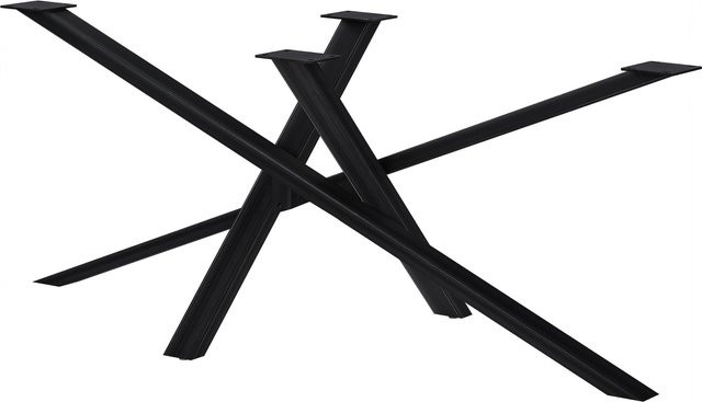 CLP Tischbeine Finney aus Metall in Schwarz, pulverbeschichtetes Stahl-Tischgestell für DIY-Esstische in industrieller Optik, Höhe: 72 cm - Bild 1