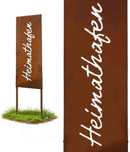 Wetterfester Gartenstecker aus Eisen von Relaxdays in Rostbraun, Höhe: 115 cm, Breite: 28 cm - Bild 1