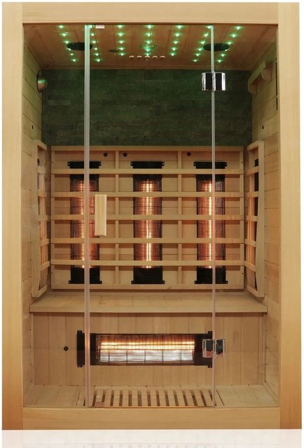 Dewello Infrarotkabine Milton Infrarotsauna für 2 Personen mit 6 Vollspektrumstrahlern und Bodenstrahlern aus Holz, B/T: 135 x 105 cm - Bild 1