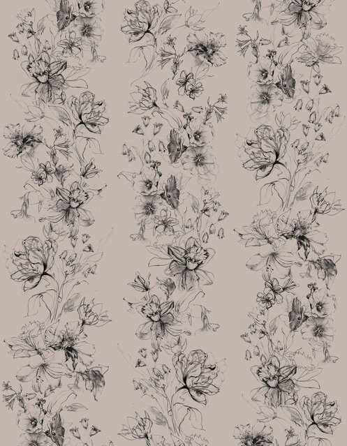 Marburg Vliestapete Blumen Crushed-Optik Modern in Beige, Breite: 270 cm x Höhe: 210 cm - Bild 1