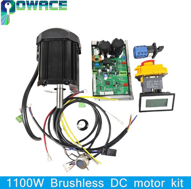 POWACE DC bürstenloser Spindelmotor mit Hauptsteuerplatine und Verkabelung für Drehmaschinen CD-210V MX-210V WM-210V, 1,1 kW, Schwarz - Bild 1