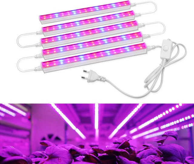 AIMENGTE LED-Pflanzenwachstumsleuchte Vollspektrum Phyto-Lampe für Indoor-Pflanzen und Hydroponik in Weiß - Bild 1