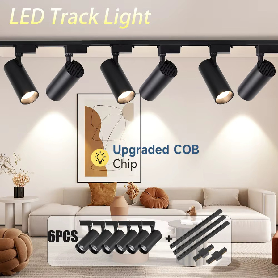 CANMEIJIA LED Track Schienensystem mit Tricolor Memory Funktion, schwarzer Zylinder-Deckenstrahler aus Aluminium für Bekleidungsgeschäfte und moderne Dekoration - Bild 2