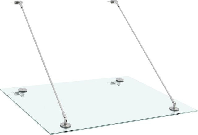 Edelstahl-Vordach Sombra aus Edelstahl und Klarglas, Breite: 150 cm, Tiefe: 90 cm - Bild 1