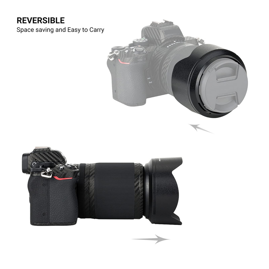 JJC Gegenlichtblende HB-90A für Nikon Nikkor Z 50mm f/1.8 S und 50-250mm VR in Schwarz - Bild 5