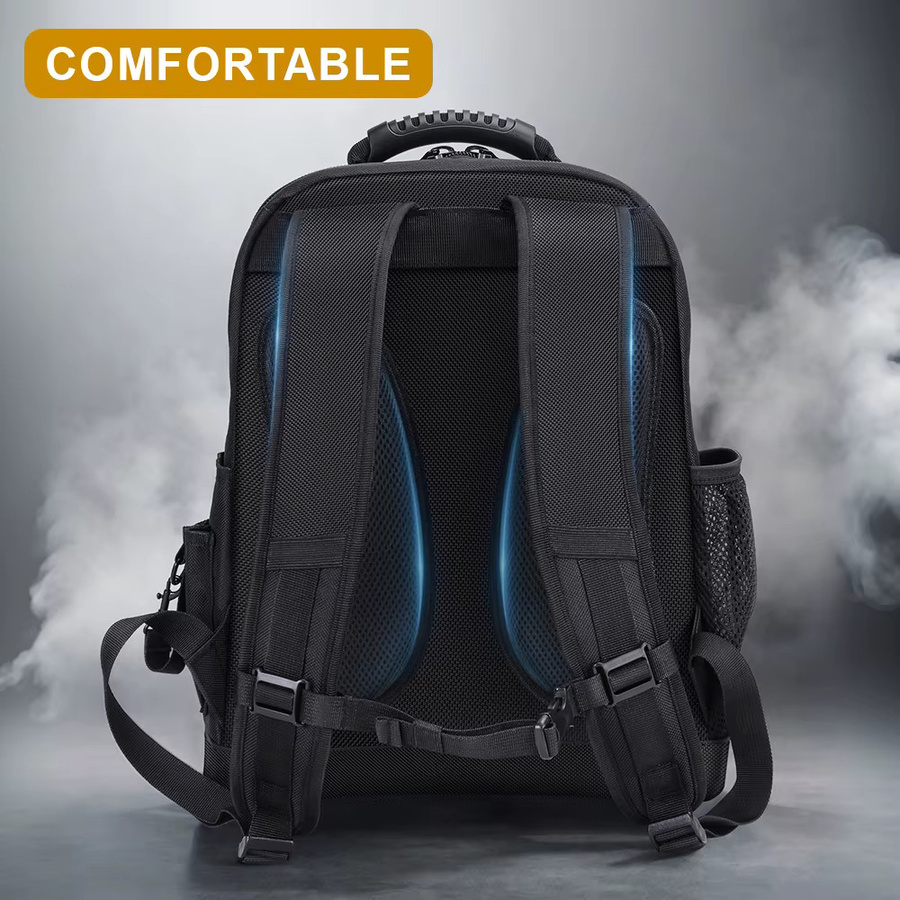 Multifunktionale und verschleißfeste Werkzeugtasche von WINHUNT in Schwarz mit gepolstertem Schultergurt, B/T/H: 47,0 x 36,0 x 19,0 cm - Bild 2