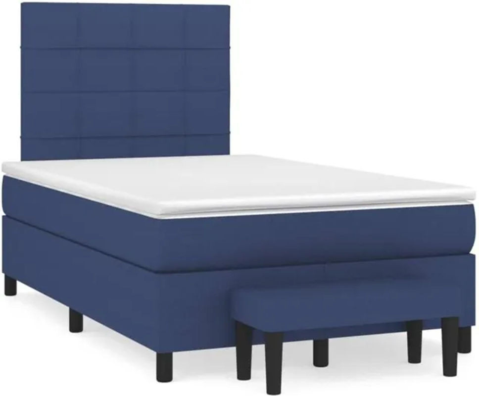 Vidaxl Boxspringbett mit Matratze in Blau aus Stoff, B/T/H: 190 x 120 x 118 cm - Bild 1