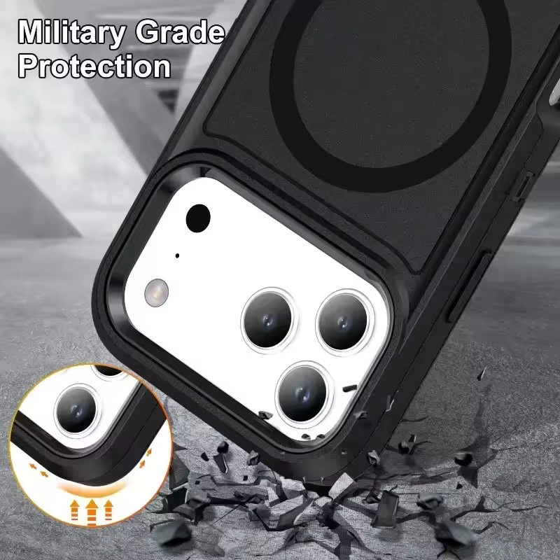 Otter Militärische Schwerlast-Schutzhülle mit Magnetverschluss und MagSafe Bumper Box für iPhone 17 16 15 14 13 Pro Max in Schwarz und Rot - Bild 6