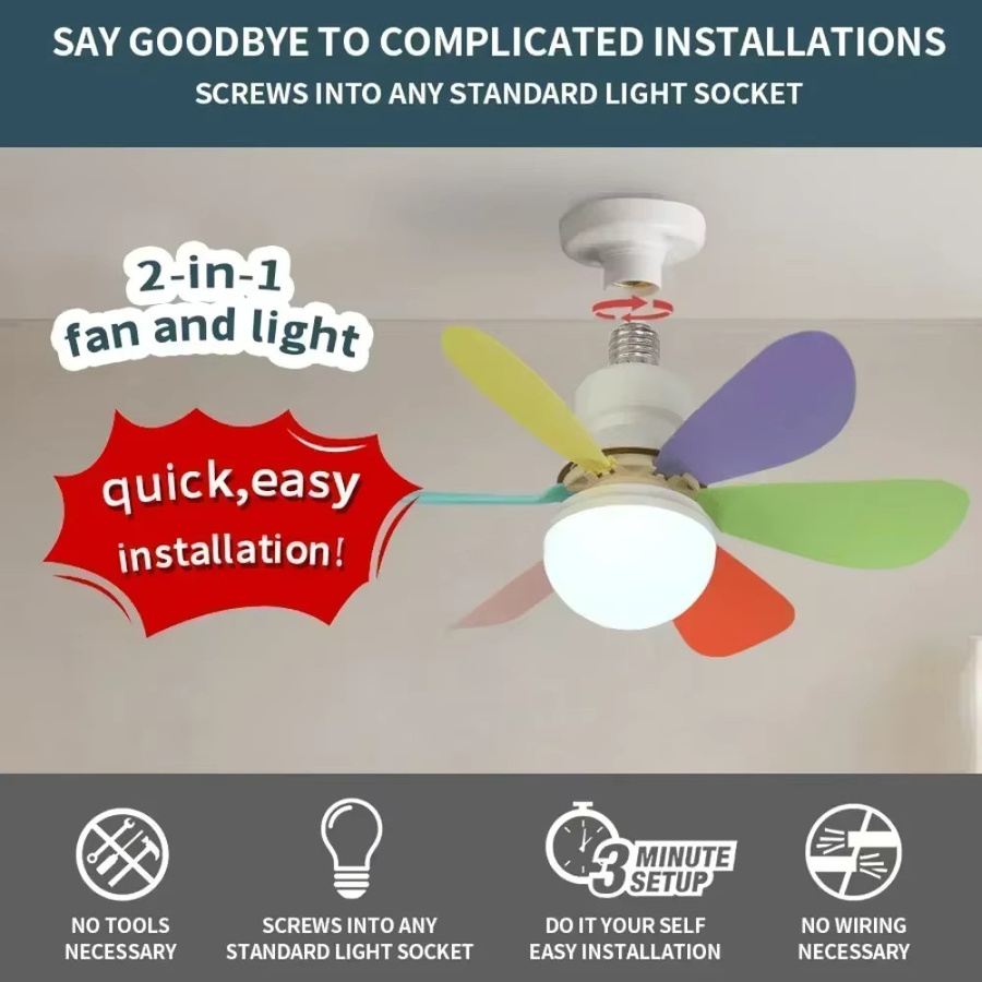 JOYINLED Deckenventilator mit integriertem LED-Licht und Fernbedienung, 30 W/40 W, Weiß, 6 Flügel - Bild 4