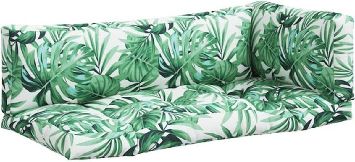 3-teiliges Palettenkissen Set von vidaxl mit buntem Blumenmuster aus Polyester in Grün und Rechteckig - Bild 1