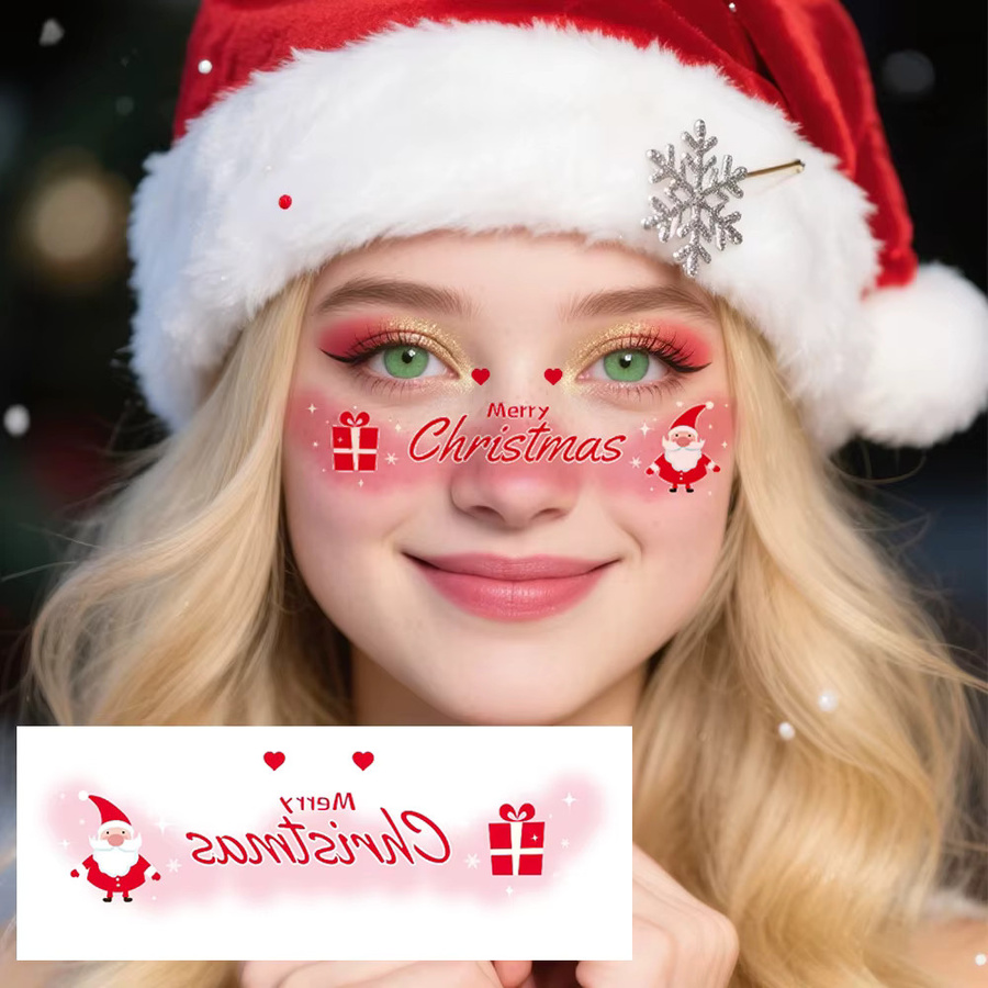 ROCOOART Temporäre Weihnachtstattoos für Damen, 4-Blatt, wasserfest - Bild 4