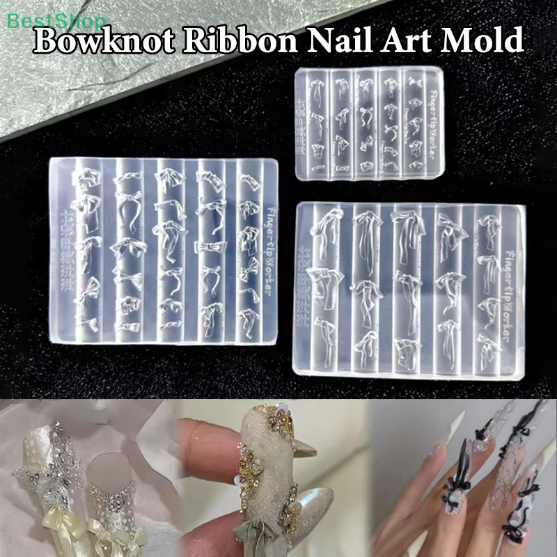 HNKMP 3D Bow Nail Art Silikonform, Ribbon Bow Mold für Nageldekoration - Bild 2