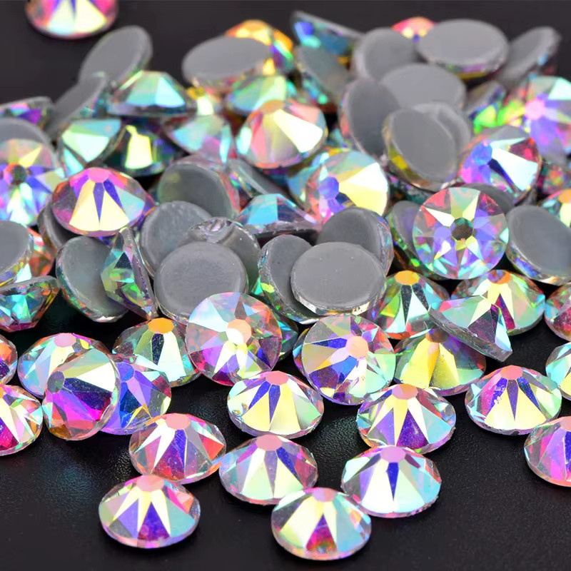 Junao Hotfix Strass Steine aus Glas und Metall in verschiedenen Größen SS16 SS20 SS30, transparent und mehrfarbig - Bild 2