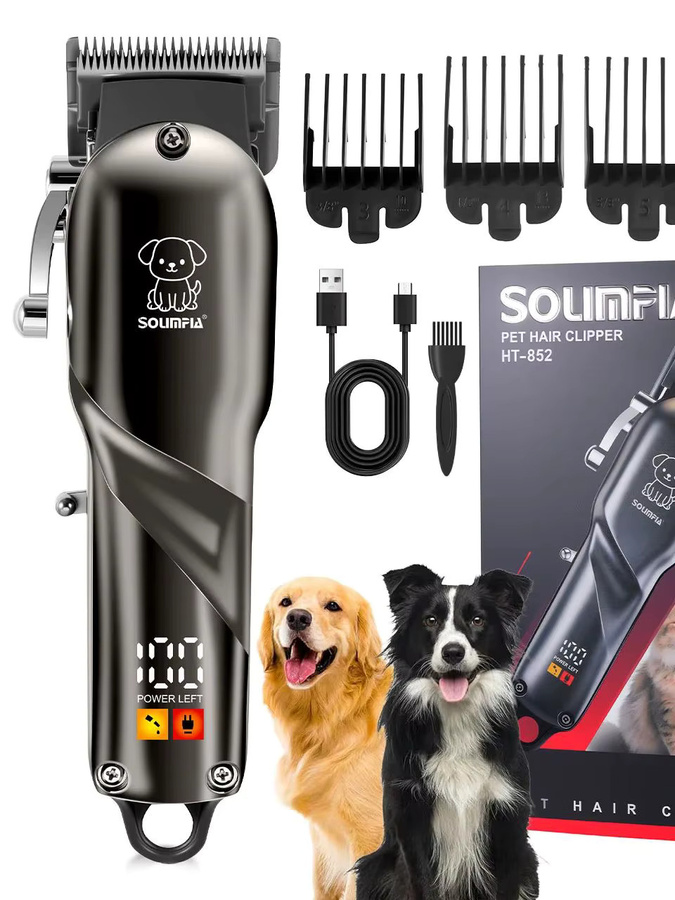 Solimpia Elektrischer Tierhaarschneider für Hunde und Katzen, Schwarz, USB-Aufladung - Bild 7