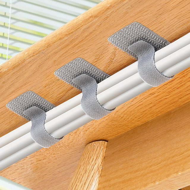 Wiederverwendbare Nylon Kabelbinder als Krawatten-Organizer für Kabel und Kopfhörer in Schwarz und Grau - Bild 1