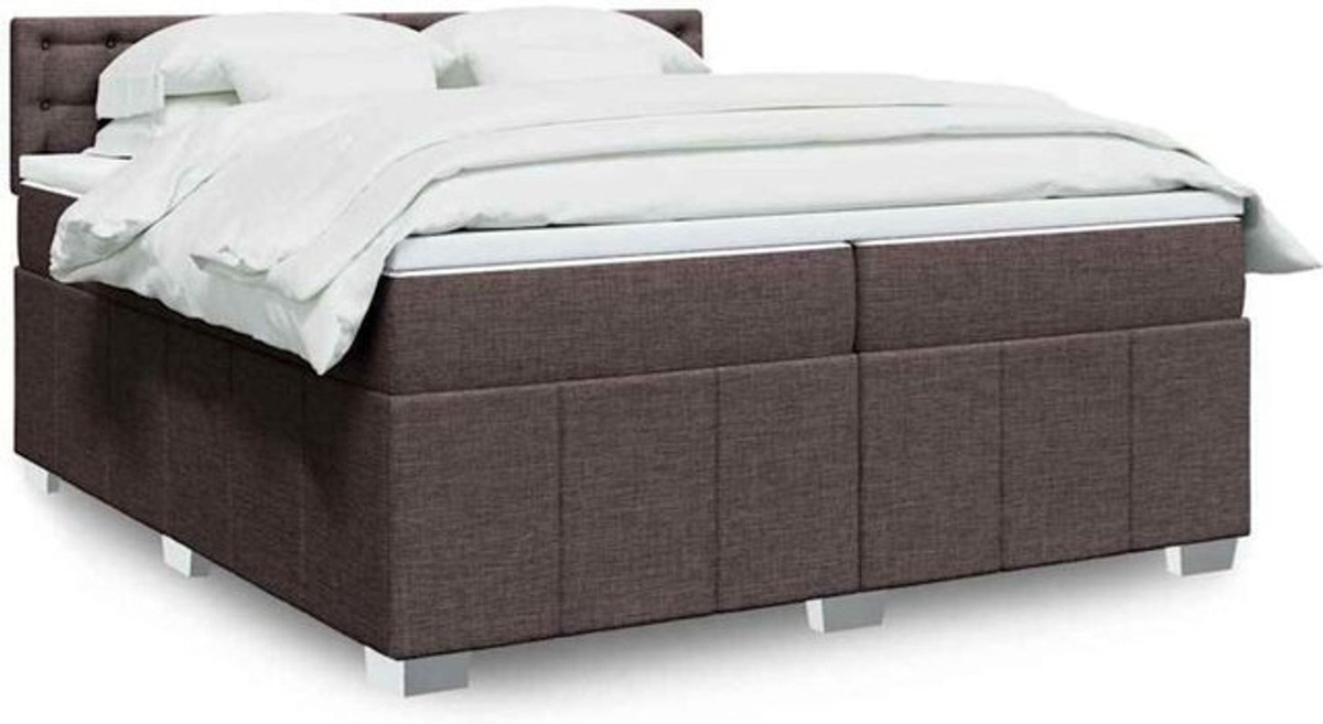 Vidaxl Boxspringbett mit Matratze in Braun aus Stoff und Holzwerkstoff B/T/H: 200 x 200 x 100,5 cm - Bild 1