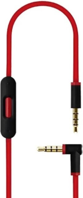 Beats Solo Ersatz-Audiokabel in Schwarz-Rot mit Inline-Mikrofon und Lautstärkeregelung sowie 3,5 mm Klinkenanschluss - Bild 1