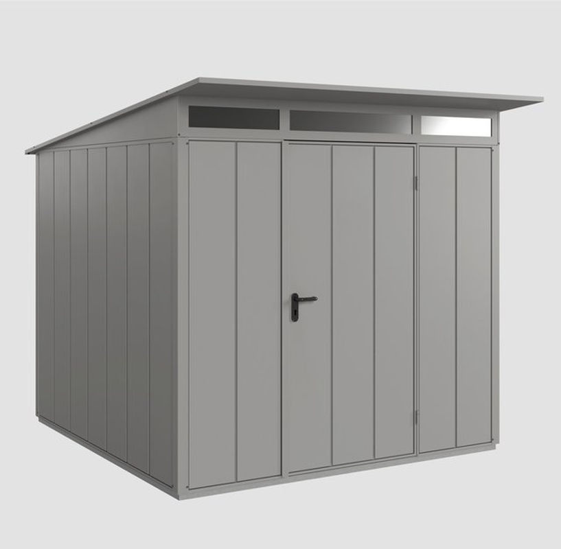 Ecostar Gerätehaus Elegant-P aus Metall in Grau mit B/H/T: 238 x 232,3 x 238 cm - Bild 4