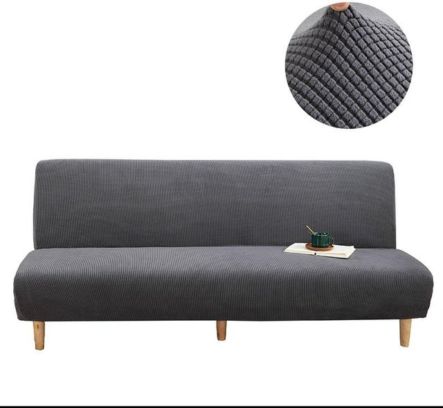 MKZOOM Jacquard Sofabettbezug aus elastischem Stretch-Material, grau, Breite: 120-150 cm - Bild 1