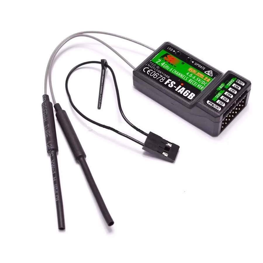 Flysky FS-IA6B Empfänger 2,4 GHz 6-Kanal mit Dual Return, PPM-Ausgang und IBUS-Funktion in Schwarz für Starrflügler, Hubschrauber und Segelflugzeuge - Bild 2