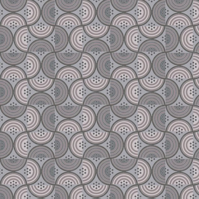 PROFHOME Retro Tapete Geometrisch in Grau Anthrazit Beige und Weiß, Vlies-Tapete Matt, 0,53 m x 10,05 m - Bild 1