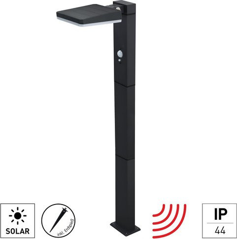 E2 Solar-Außenleuchte SIKA-W in Schwarz mit Bewegungssensor und LED, B/H/T: 135 x 750 x 220 mm - Bild 1