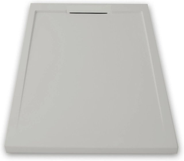 Mirlo Duschwanne Extra Flach Lux aus Mineralguss, Rechteckig, Grau, B/T: 150 x 80 cm - Bild 1