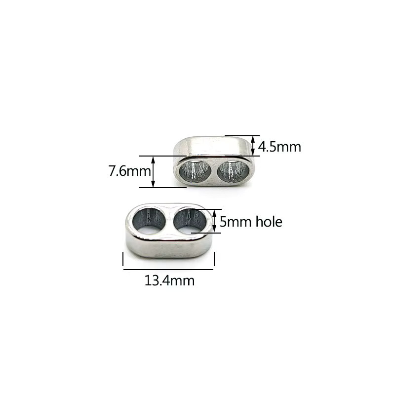 SUMOORL Charm-Schiebeperlen Edelstahl, Silber, 5mm - Bild 2