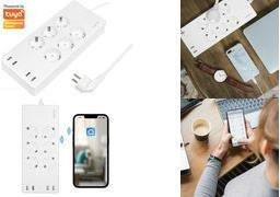 LogiLink Wi-Fi Smart Steckdosenleiste 6-fach mit 4x USB, Tuya kompatibel, Weiß (SH0105) - Bild 1