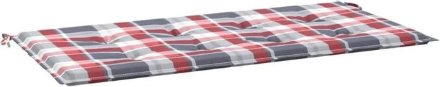 vidaXL Gartenbank-Auflage Rot Karomuster aus Polyester, B/T/H: 100 x 50 x 3 cm - Bild 1
