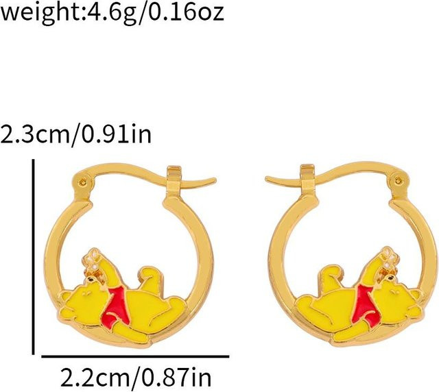 Ohrstecker Winnie Puuh, Edelstahl, beige, Mädchen - Bild 1