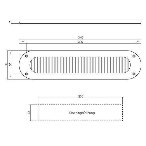 Intersteel Zugluftstopper aus Edelstahl in Schwarz, B/H/T: 34 x 80 x 0,7 cm - Bild 2