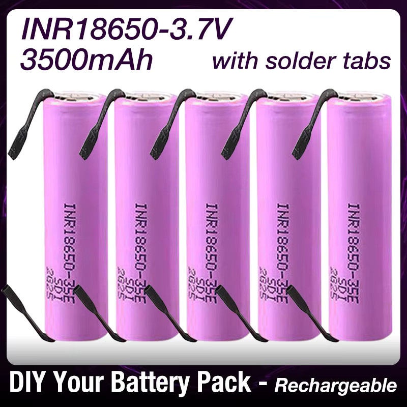 Samsung INR18650 35E Lithium-Ionen Akku 3,7 V 3500 mAh mit Laschen in Lila - Bild 2