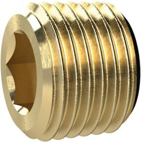 Riegler Verschlussschraube mit Innensechskant ohne Bund, Messing, R 3/4, Goldfarben - Bild 1