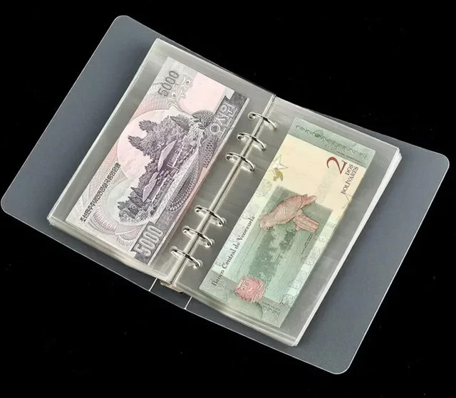 Tragbares Währungsalbum mit 100 Taschen aus Kunststoff zur Aufbewahrung von Banknoten, Briefmarken und Tickets - Bild 1