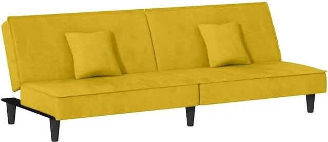 vidaXL Schlafsofa Click-Clack aus Samt in Gelb mit Massivholzrahmen - Bild 1