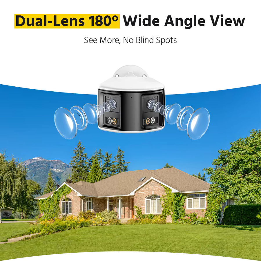 ANNKE Smart Home Dual Lens Outdoor PoE Kamera mit 8MP 4K Auflösung, 180 Grad Weitwinkel und KI-Personenerkennung, Weiß - Bild 2
