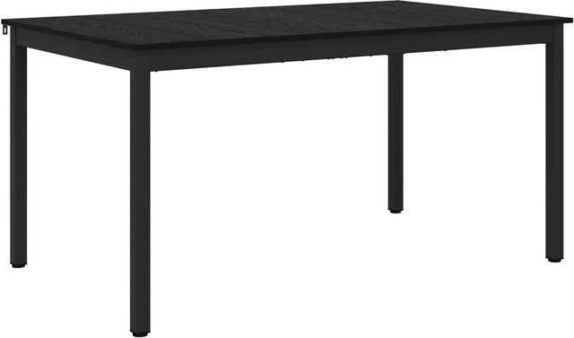 vidaXL Esstisch in Eiche und Schwarz, rechteckiger Metalltisch mit Holzwerkstoffplatte für Esszimmer und Küche, B/T/H: 90 x 90 x 75 cm - Bild 1