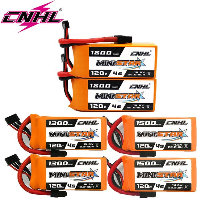 2er-Set CNHL Ministar Serie LiPo Akku 4S 14,8 V mit XT60 Stecker für RC FPV Drohnen und Quadcopter, 1300mAh - Bild 1