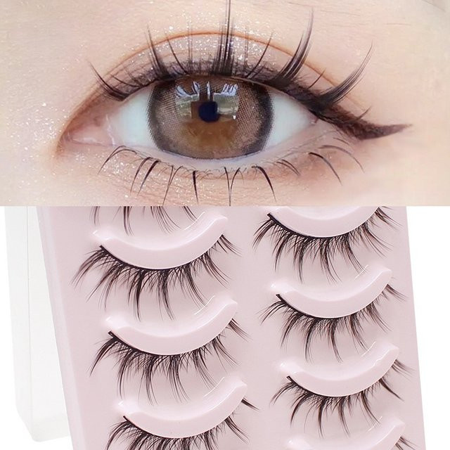 DINGSEN Künstliche Wimpern Anime-Stil, 5 Paar, Transparentes Band - Bild 1