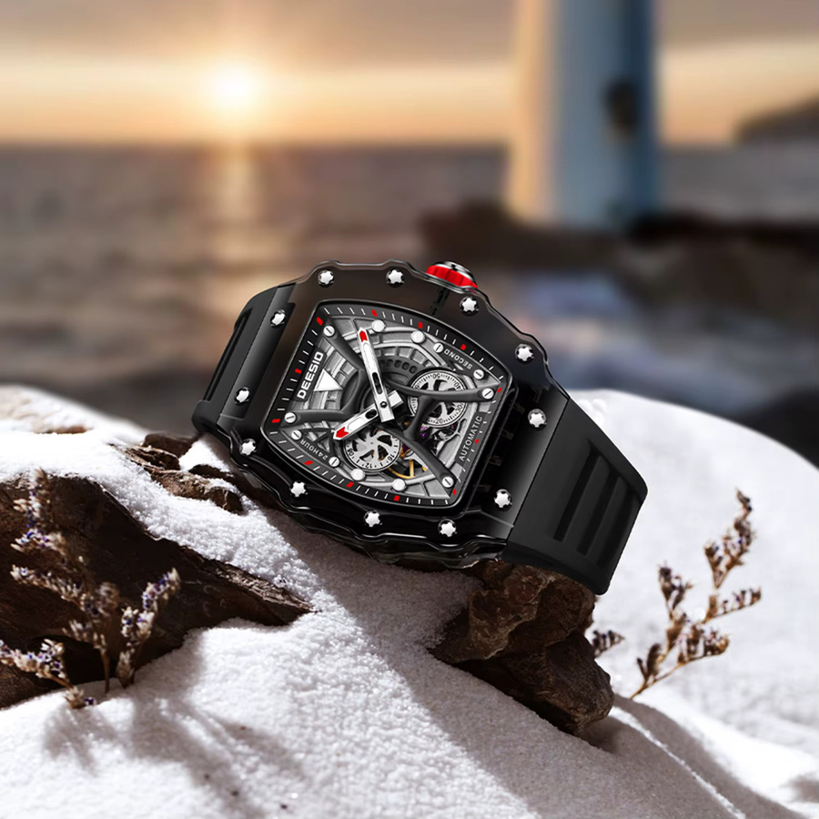 Deesio Armbanduhr, Automatik, Edelstahl, Schwarz, Herren - Bild 4