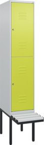 C+P Doppelstock-Spind Classic PLUS Sitzbank mit 1 Abteil und Zylinderschloss, B/T/H: 212 x 40 x 81,5 cm - Bild 1