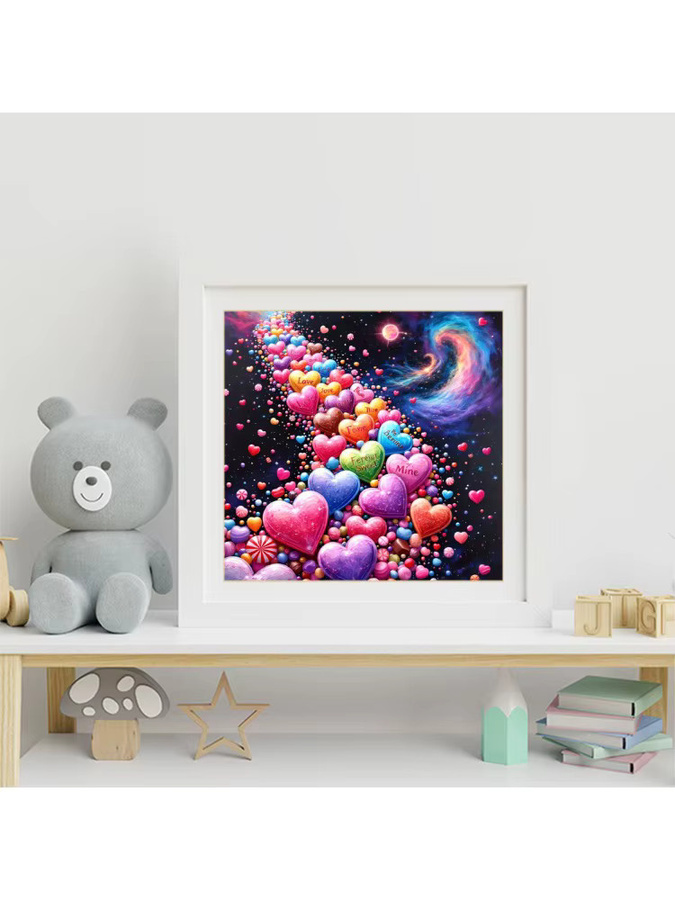 Evershine 5D Diamant-Mosaik Stickerei Liebesherz in Multicolour mit Vollquadrat-Drill-Technik - Bild 3