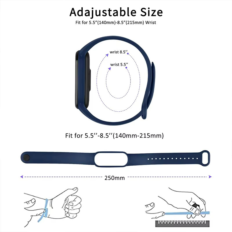 Xiaomi Uhrenarmband Silikon, Schwarz, 3-teilig - Bild 5