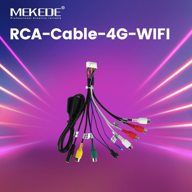 MEKEDE 20 Pin RCA Audio Video Kabel Adapter für Android Auto Radio mit WIFI und 4G SIM Unterstützung, Multicolour - Bild 1