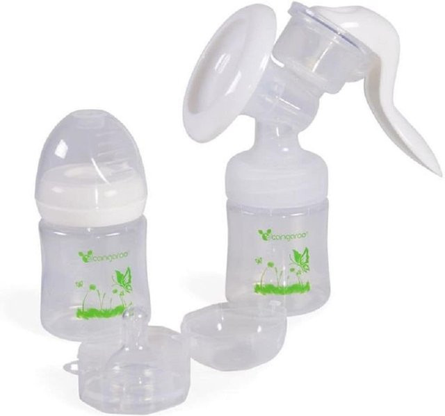Cangaroo manuelle Milchpumpe Delicate P0953 mit 2x 150 ml Flaschen und Sauger Gruppe 0+ in Transparent - Bild 1
